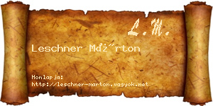 Leschner Márton névjegykártya