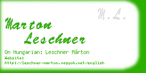 marton leschner business card