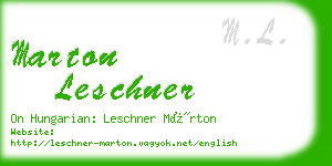 marton leschner business card
